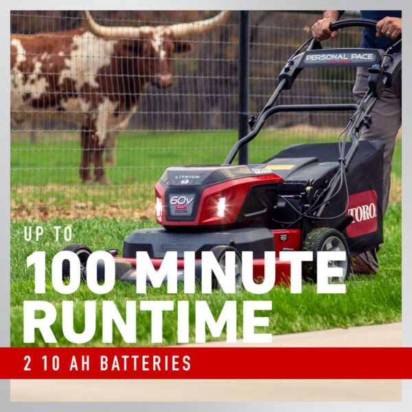 60V MAX* 30 in. (76 cm) eTimeMaster® Personal Pace® Auto-Drive Lawn Mower - (2) 10.0Ah Batteries/Chargers Included - Image 3