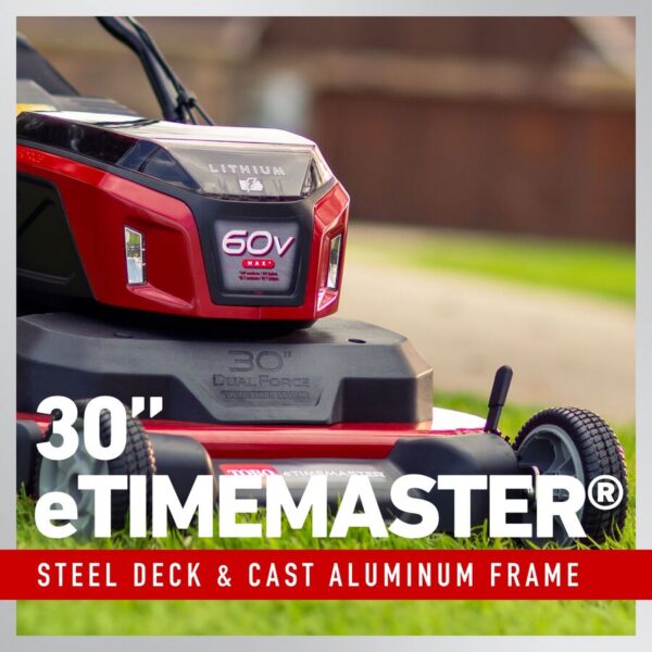 60V MAX* 30 in. (76 cm) eTimeMaster® Personal Pace® Auto-Drive Lawn Mower - (2) 10.0Ah Batteries/Chargers Included - Image 4