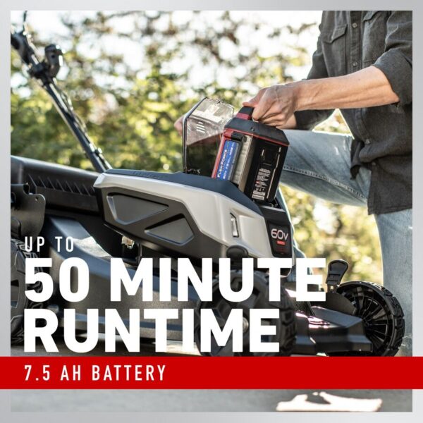 60V Max* 21 in. (53 cm) Super Recycler® w/Personal Pace® & SmartStow® Lawn Mower with 7.5Ah Battery - Image 3
