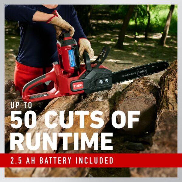 60V MAX* 16 in. (40.6 cm) Brushless Chainsaw with 2.5Ah battery - Image 3