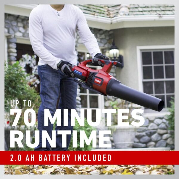 60V MAX* 110 mph Brushless Leaf Blower with 2.0Ah Battery - Image 3